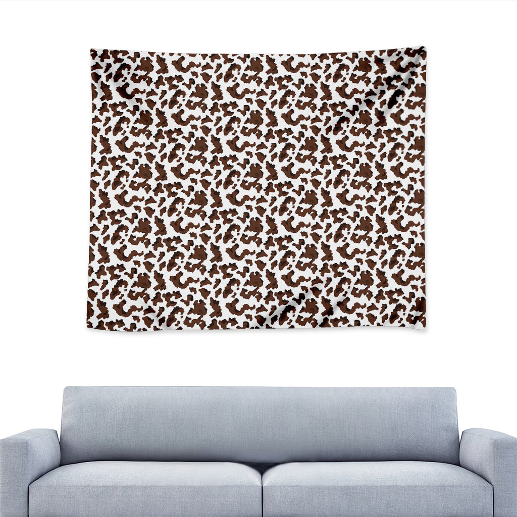 Brown And White Cow Pattern Print Tapestry