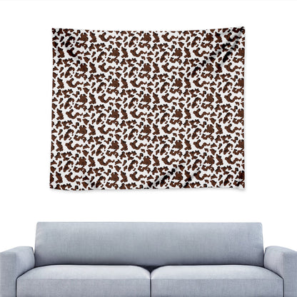 Brown And White Cow Pattern Print Tapestry