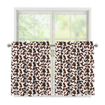 Brown And White Cow Pattern Print Tier Curtains