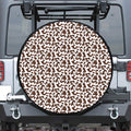 Brown And White Cow Pattern Print Tire Cover