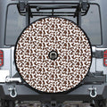 Brown And White Cow Pattern Print Tire Cover With Camera Hole