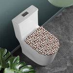 Brown And White Cow Pattern Print Toilet Lid Cover