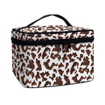 Brown And White Cow Pattern Print Travel Makeup Bag