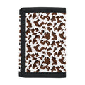 Brown And White Cow Pattern Print Trifold Wallet