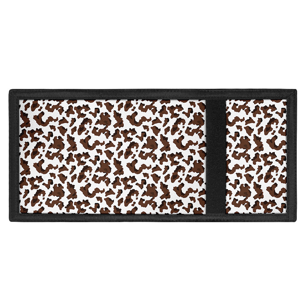 Brown And White Cow Pattern Print Trifold Wallet