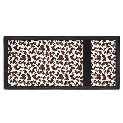 Brown And White Cow Pattern Print Trifold Wallet
