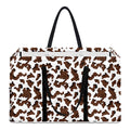 Brown And White Cow Pattern Print Utility Tote Bag