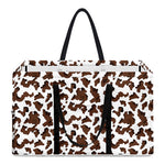 Brown And White Cow Pattern Print Utility Tote Bag