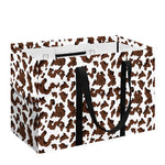 Brown And White Cow Pattern Print Utility Tote Bag