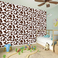 Brown And White Cow Pattern Print Wall Sticker
