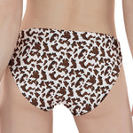 Brown And White Cow Pattern Print Women's Panties