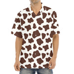 Brown And White Cow Print Aloha Shirt