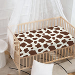 Brown And White Cow Print Baby Crib Sheet