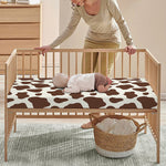 Brown And White Cow Print Baby Crib Sheet