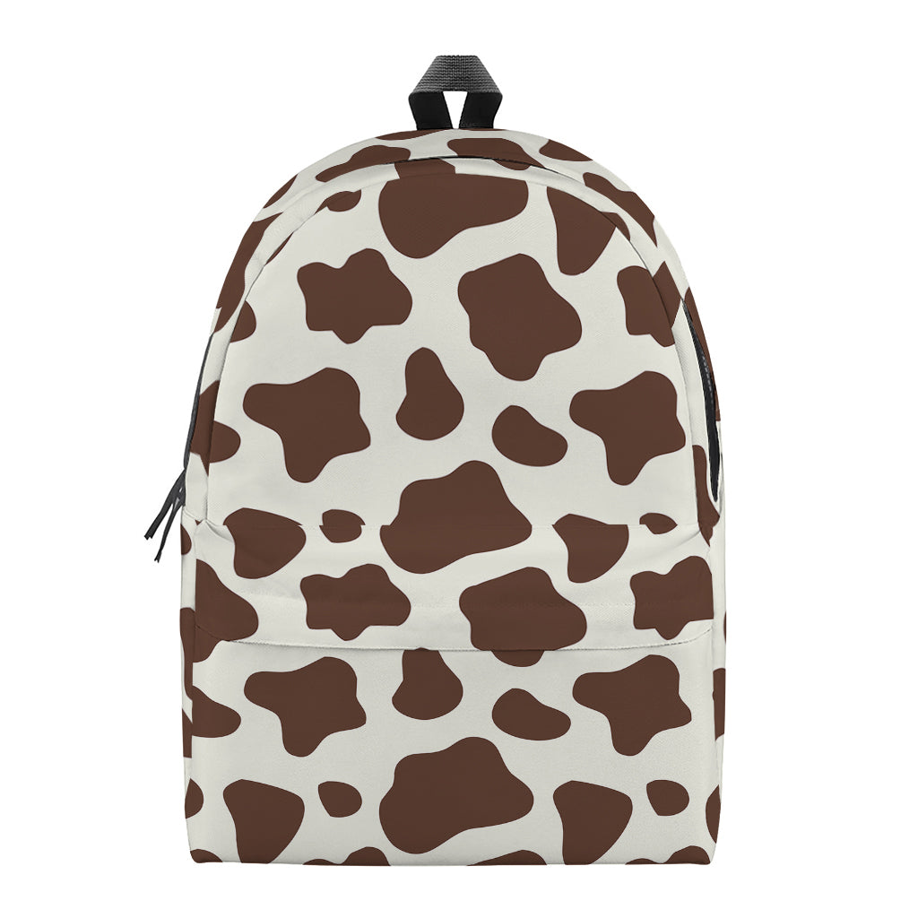 Brown And White Cow Print Backpack