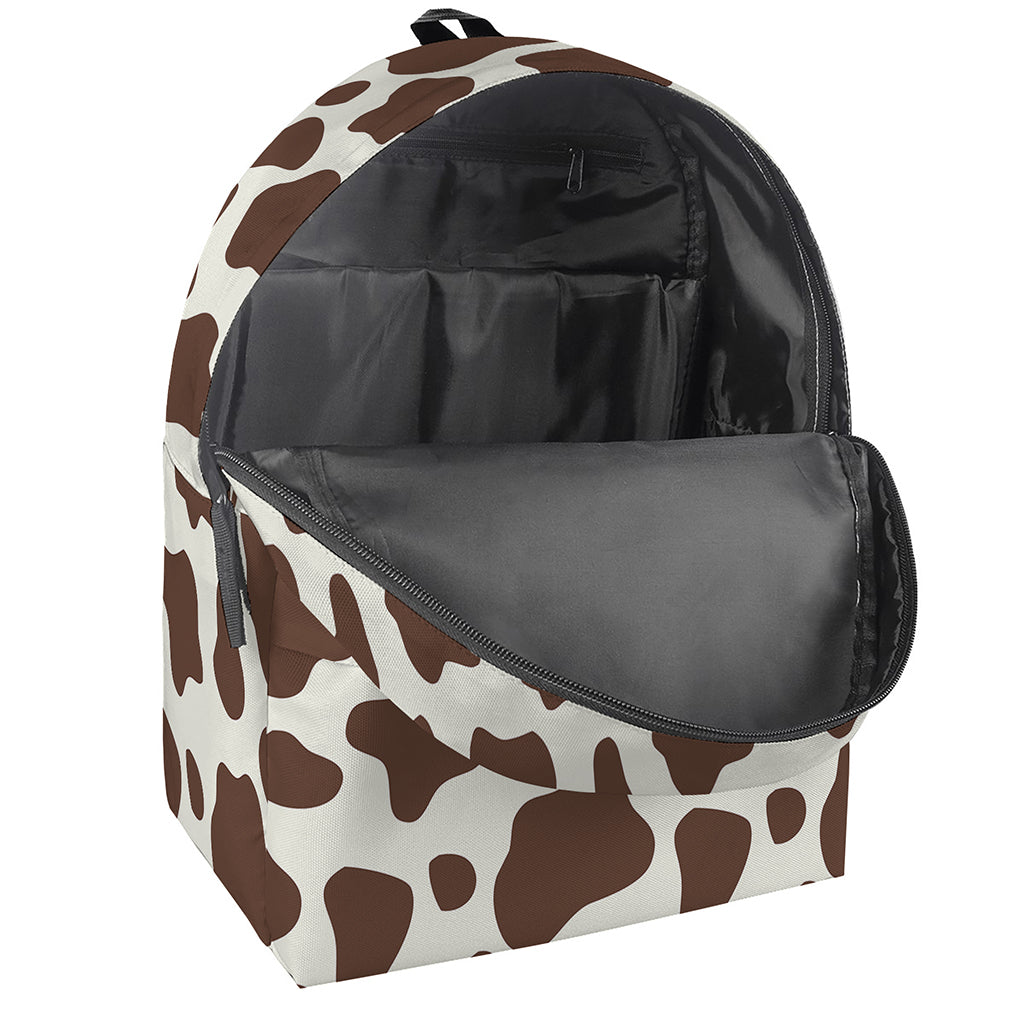 Brown And White Cow Print Backpack