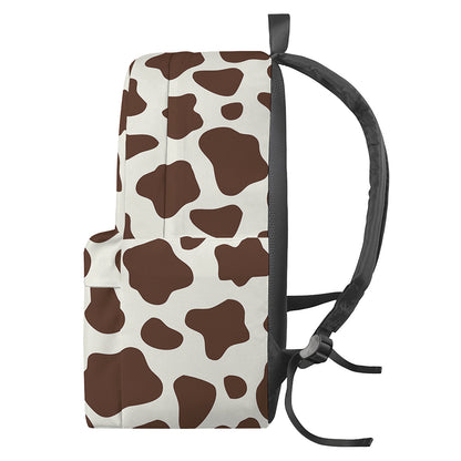 Brown And White Cow Print Backpack
