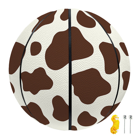 Brown And White Cow Print Basketball