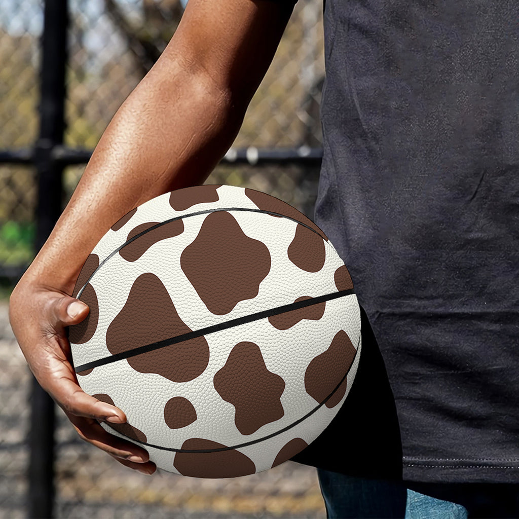 Brown And White Cow Print Basketball