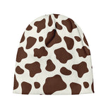 Brown And White Cow Print Beanie