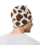Brown And White Cow Print Beanie