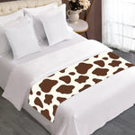 Brown And White Cow Print Bed Runner