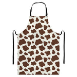 Brown And White Cow Print Bib Apron With Pocket