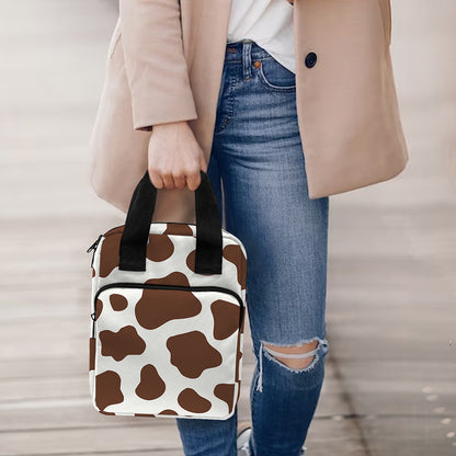 Brown And White Cow Print Bible Tote Bag