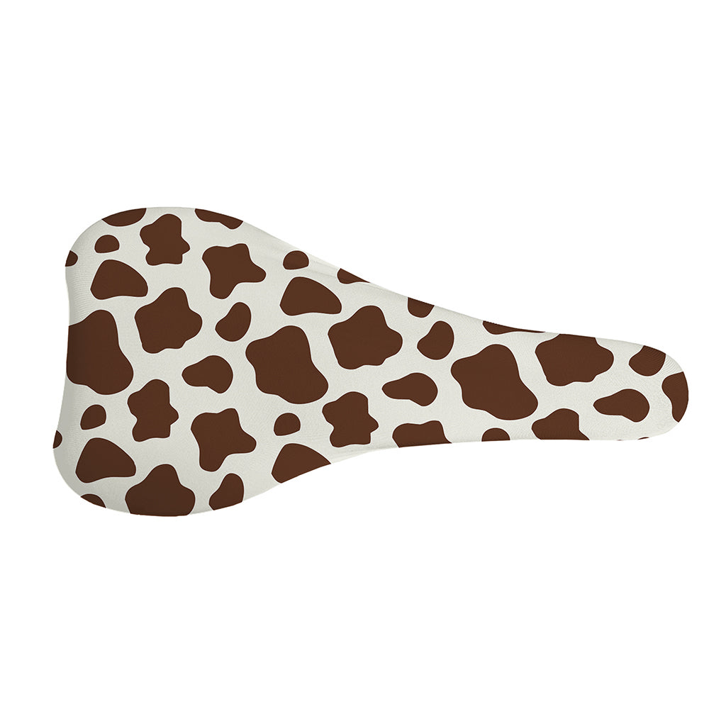 Brown And White Cow Print Bicycle Seat Cover