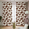 Brown And White Cow Print Dimout Pencil Pleat Curtains