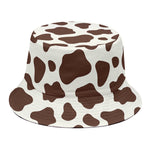 Brown And White Cow Print Bucket Hat