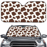 Brown And White Cow Print Car Windshield Sun Shade