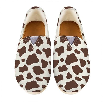 Brown And White Cow Print Casual Shoes