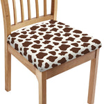 Brown And White Cow Print Chair Cushion Cover