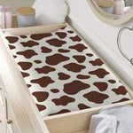 Brown And White Cow Print Changing Pad Cover
