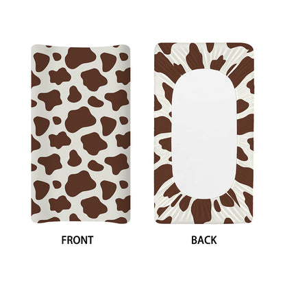 Brown And White Cow Print Changing Pad Cover
