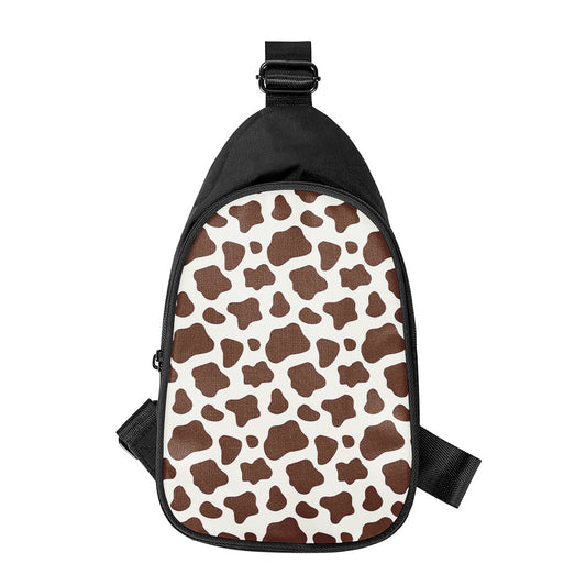 Brown And White Cow Print Chest Bag
