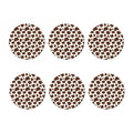 Brown And White Cow Print Coaster Set
