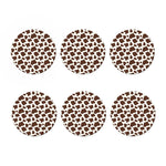 Brown And White Cow Print Coaster Set