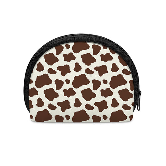 Brown And White Cow Print Coin Purse