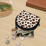 Brown And White Cow Print Coin Purse