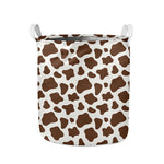 Brown And White Cow Print Collapsible Laundry Basket