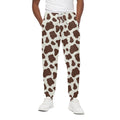 Brown And White Cow Print Cotton Sweatpants