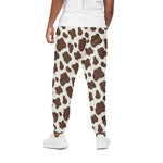 Brown And White Cow Print Cotton Pants