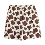 Brown And White Cow Print Cotton Shorts