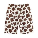 Brown And White Cow Print Cotton Shorts