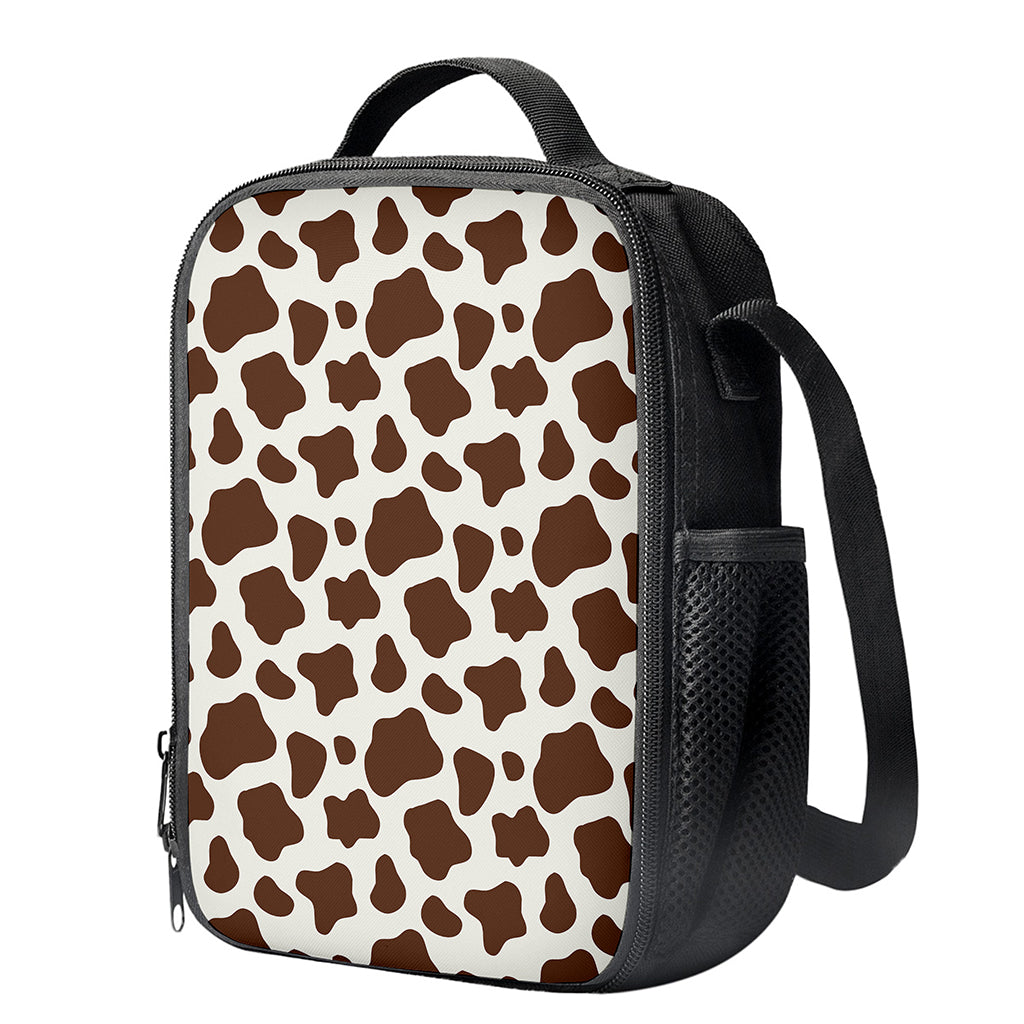 Brown And White Cow Print Crossbody Lunch Bag