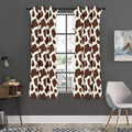 Brown And White Cow Print Grommet Curtain Panels