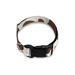 Brown And White Cow Print Dog Collar