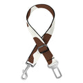 Brown And White Cow Print Dog Seat Belt